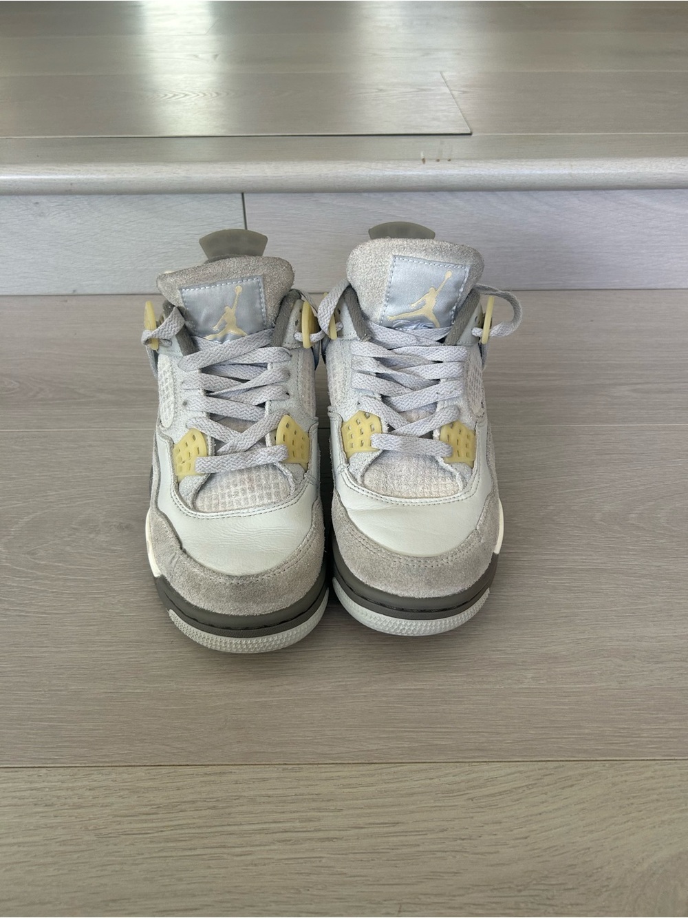 Jordan Kids' Grey and Yellow Retro Sneakers